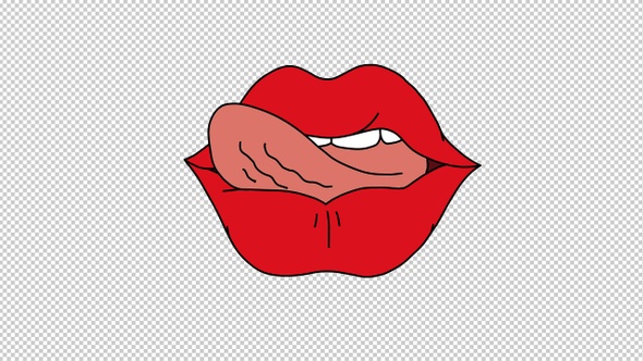 Lips Lick Animation