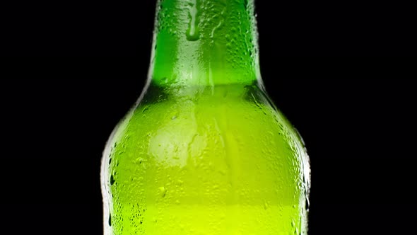 Green Cold Bottle with Beer