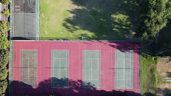 Aerial View of Tennis Courts Seen From Sky