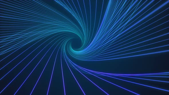 Blue Abstract Tunnel Warp Background Loop