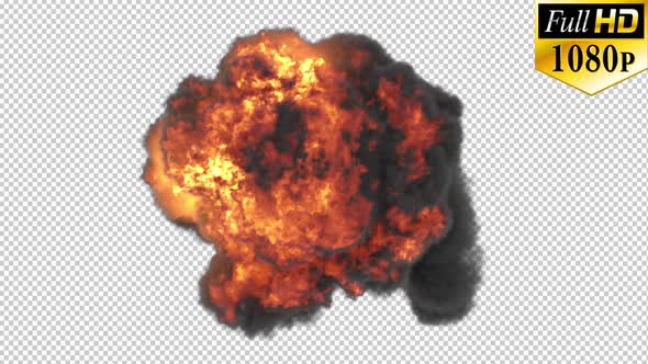 Fuel Explosion With Dissipation - Alpha Channel - FullHD