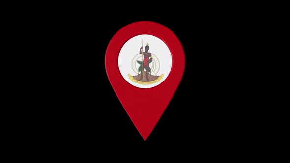 3D Rotating Pin Icon Animation With Vanuatu  Coat Of Arms Alpha Channel  4K alt