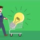 Animation of businessman buy ideas with shopping cart. - VideoHive Item for Sale