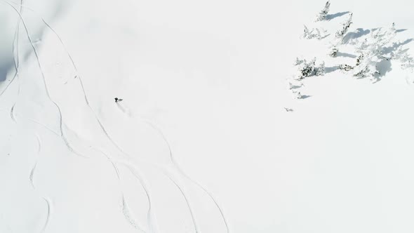 Skier skiing on a snow capped mountain 4k alt
