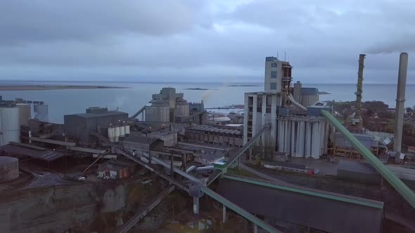 Aerial View of Industrial Cement Factory