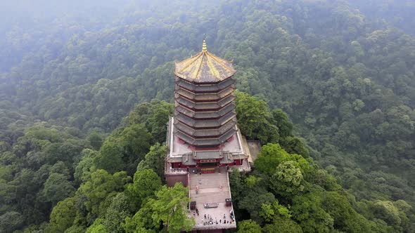 Ancient Tower on the Mountain, China alt