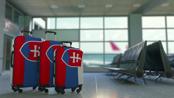 Travel Suitcases with Flag of Slovakia