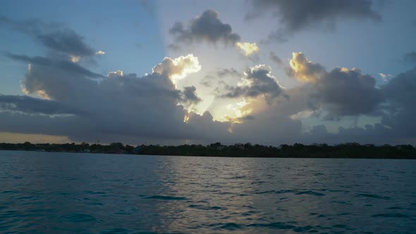 Sunset at Bacalar Lagoon Mexico