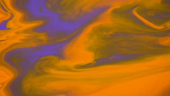 Orange And Purple Paints Flowing