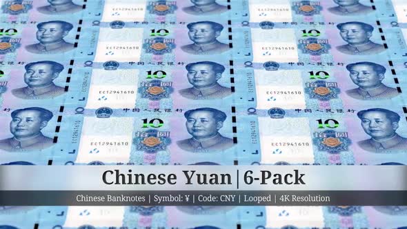 Chinese Yuan | China Currency - 6 Pack | 4K Resolution | Looped alt