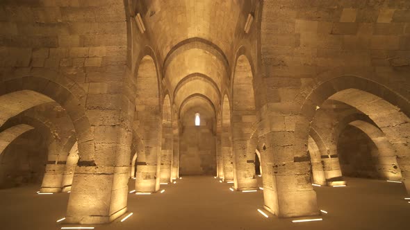 Interior of Historical Monumental Building With Stone Arches and Domes alt