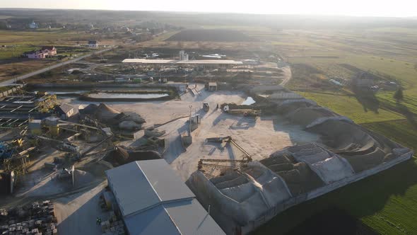 Aerial Drone Flying Sorting Shop of Sand alt