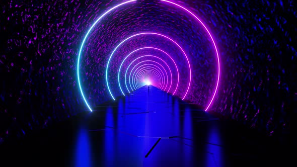 Abstract seamless loop of  neon circle