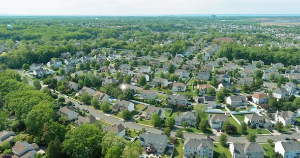 Aerial view of residential quarters at beautiful town urban landscape alt