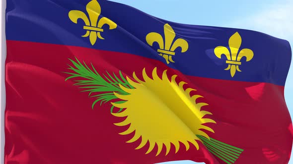 Guadeloupe Flag Looping Background