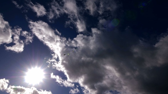Cloud Timelapse with Sun Blue Sky