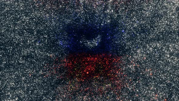 Mayotte Flag With Abstract Particles