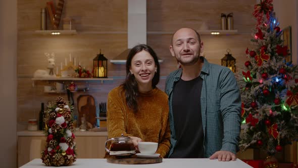 Couple Using Video Call for Festive Communication alt