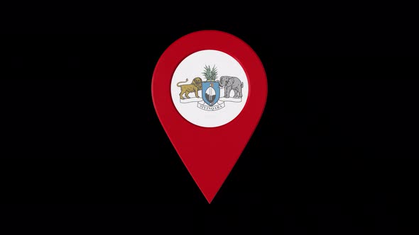 3D Rotating Pin Icon Animation With Eswatini Coat Of Arms Alpha Channel  4K alt