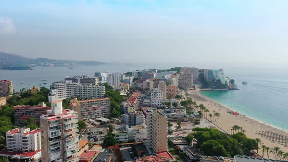 Aerial Drone Footage Video of Magaluf Town Mallorca alt