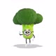 Broccoli Walking And Greeting One Hand on White Background - VideoHive Item for Sale