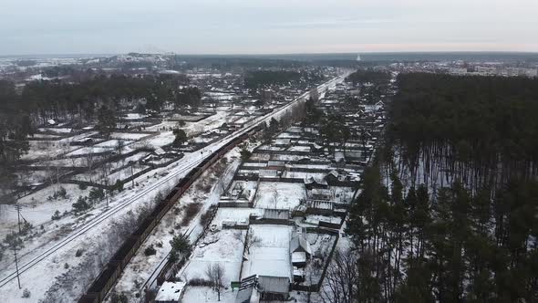 Train Tracks Winter Time Aero