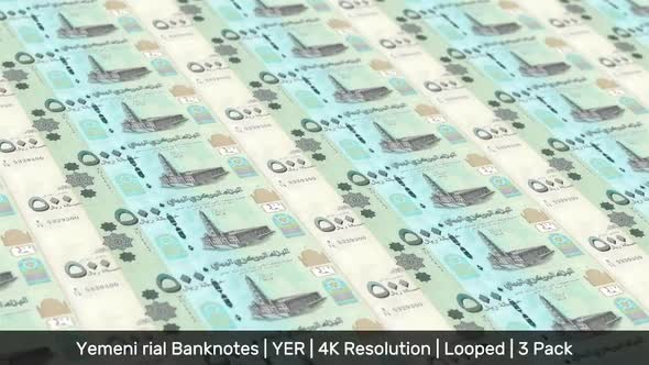 Yemen Banknotes Money / Yemeni rial / Currency / YER / 3 Pack - 4K alt