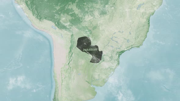 4K Globe Map of Paraguay with a Label