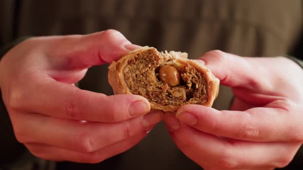Turkish Sweet Dish Baklava Closeup alt