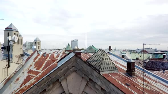 Classic Latvian Architectural Style Old City with Tiled Roof alt