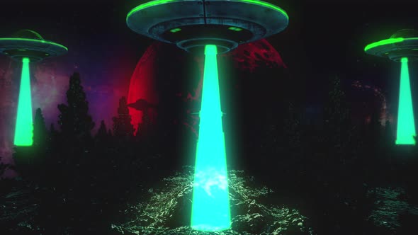 UFO Retro Background
