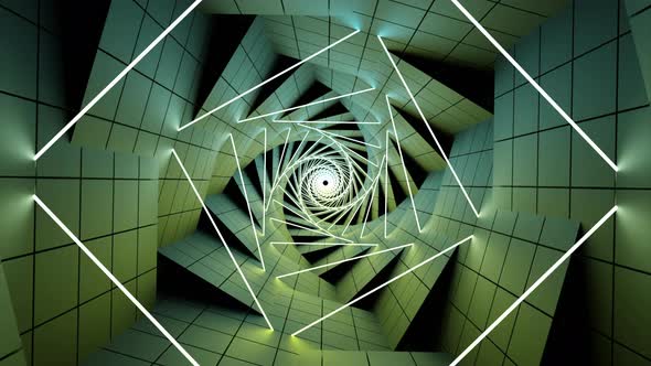 Twisted 3d tile in spiral tunnel alt