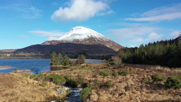 Aerial View of Mount Errigal, the Highest Mountain in Donegal - Ireland alt