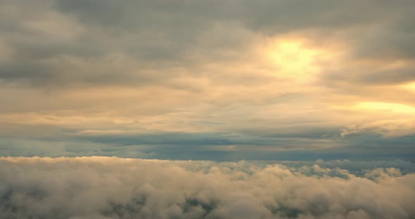 Clouds and Sky View From the Plane Flies High in the Sky Above the Clouds alt