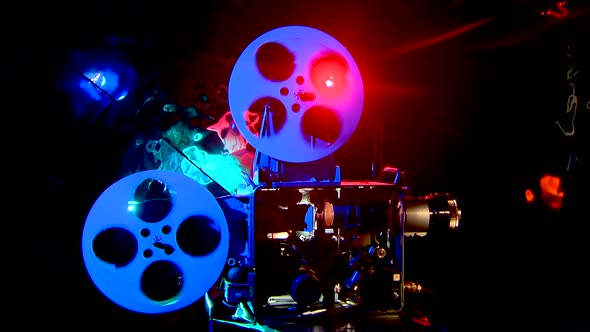 old, film projector shows