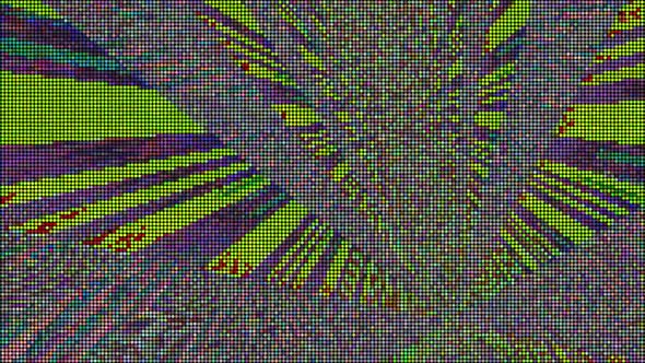 Glitchy Geometrical Cyberpunk Psychedelic Tunnel Background