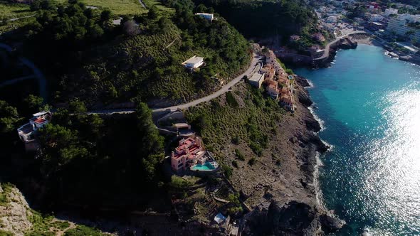 Flight Over Beautiful Seashore at Mallorca