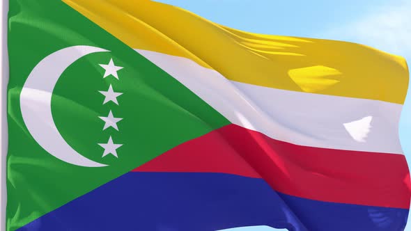 Comoros Flag Looping Background