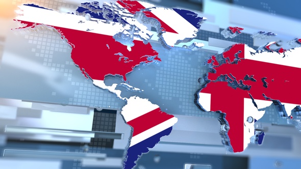 United Kingdom Flag Inside The Shape Of World Map Transition alt