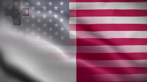 USA Malta Flag Loop Background 4K
