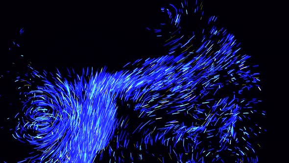 Colorful space comet tail moving chaotically alt