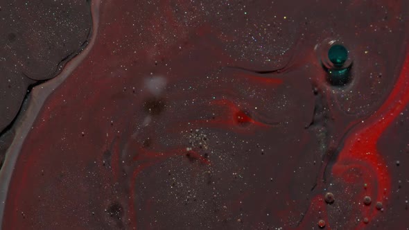 Bubbles Float in Liquid Paint Mixing Ink Oil and Milk Abstract Multicolor Hypnotic Painting alt