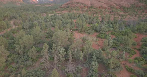 Drone shot of beautiful Sedona landscapes during a clear and bright day alt