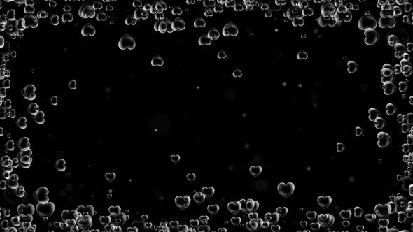 Beautiful modern floating heart bubble frame background 01 alt