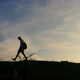Hiker Walking On The Mountain With Sunset - VideoHive Item for Sale
