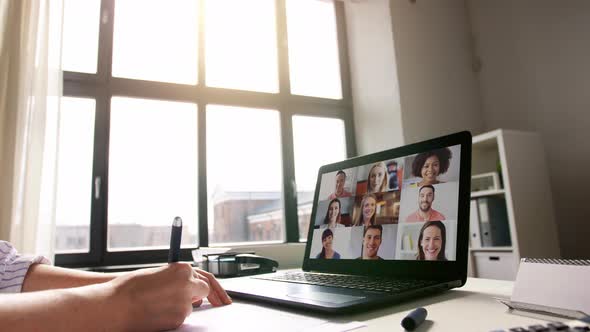 Woman with Laptop Having Video Call at Office alt