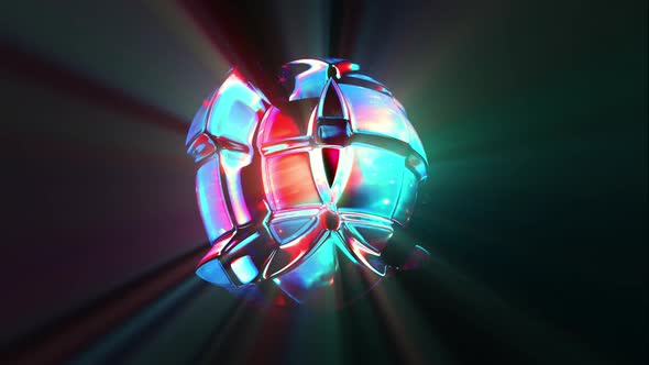 Liquid Glass Shape with Light Rays Abstract Looped Animation alt