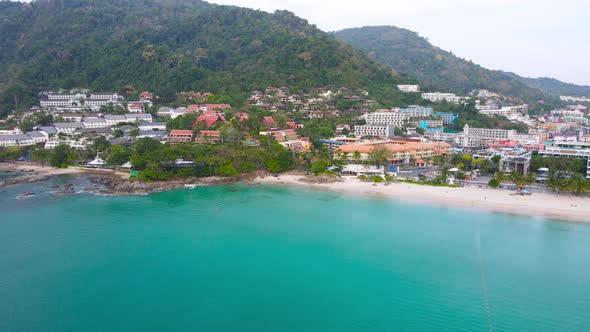 Aerial view panorama of the Patong city and beach Phuket Thailand alt