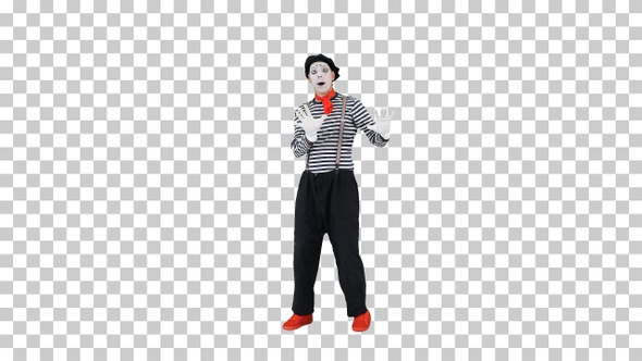 Mime leans to invisible wall, Alpha Channel alt