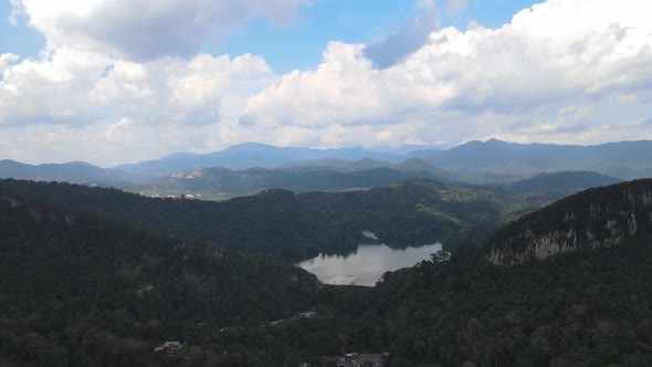 Drone view of Dam, Lake and Forest Reserve in Selangor